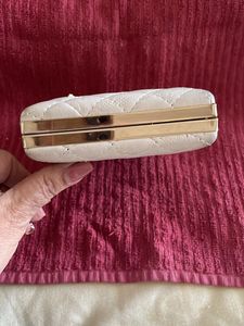Padded White Clutch