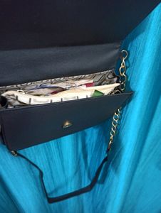 Black Sling Bag (with golden chain)