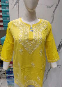 Lakhnavi Hand Embroidery Short Kurti
