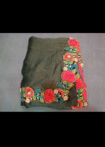 Embroidered Green Saree