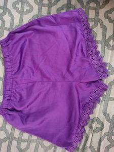 Purple Lace Trim Blouse
