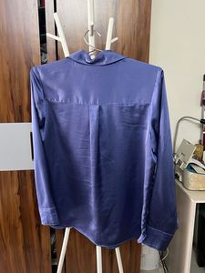 M&amp;S Collection Blue Satin Blouse