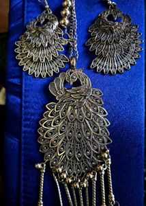 Peacock Silver Toned  Set