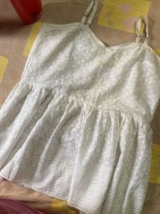 White Floral peplum top