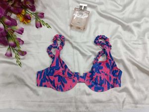 🇳🇿💫💗Pink &amp; Blue Print Bikini Top