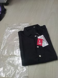 New Men&#39;s Black Cotton Bland Kurta