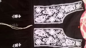 Chikan Embroidery Short Gown