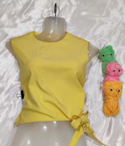 Yellow Tie-Waist Top