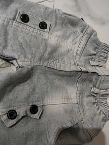 Grey Button Accent Jeans