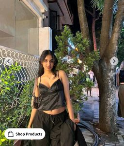 H&amp;M Lace Satin Top