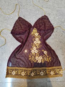 Embroidered Red Ethnic Top