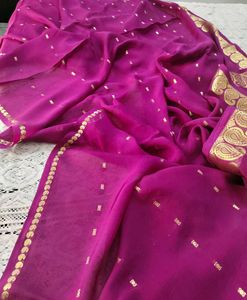 Magenta Saree with Gold Detail