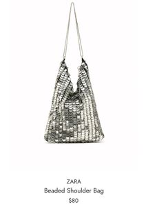 🔻PRICE DROP - ZARA LTD. Edition Silver Beaded Bag