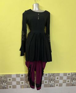 Black Tunic with Dhoti Pants