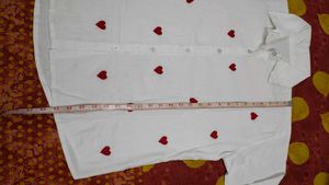 Red Heart Design White Shirt.