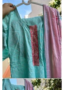 Kurta Paint Dupatta Set Cotton