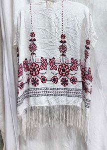 242011. Floral Embroidered White Shrug