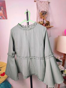 Ruffled Bell Sleeve Blouse