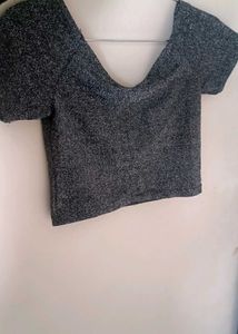 Stretchable Glittery Crop Top