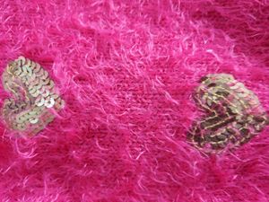 Pink Sequin Heart Girls Sweater