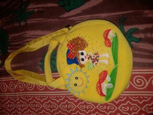 Yellow Cartoon Applique Work Sling Bag. Fixed Rate