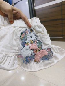 White Denim Skirt For 1 To 2 Years Old Girl