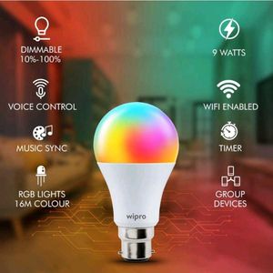 Wipro Garnet 9W WiFi Smart LED Bulb with Music Syn