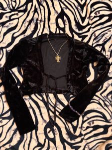 Velvet Black Crop Jacket