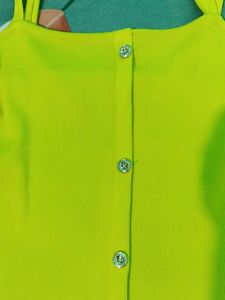 Neon Green Button-Front Tank