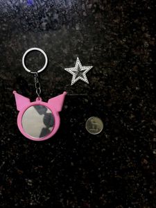 Key chain With Mirror, Decorating Star, UAE Coin
