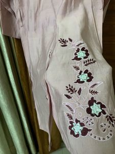 Embroidered Linen Cord Set