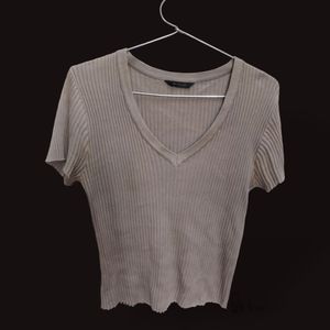Ribbed Tee- Formal And Casual Wear Top