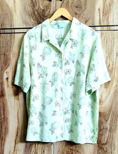Light Green Cotton Shirt Size-42
