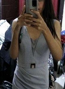 Elegant Grey Midi Dress
