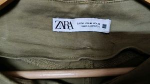 Zara Olive Green Flare Denim
