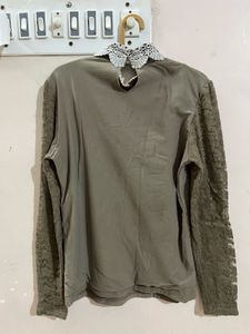 Elegant Olive Green Lace Top