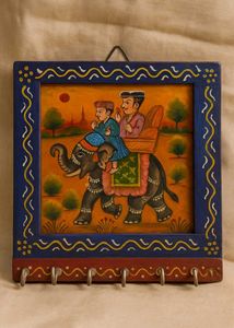 Handed painted wooden key holder