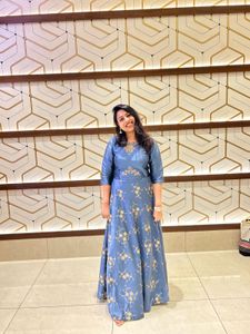 Elegant Blue Anarkali Dress