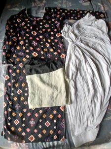 Full Suit Kurti  White  Salwar +duppta