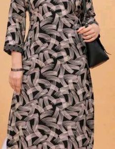 Printed Black Kurta