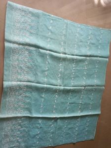 Beautiful sky blue saree with embroidery