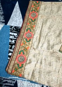 Elegant Floral Embroidered Saree