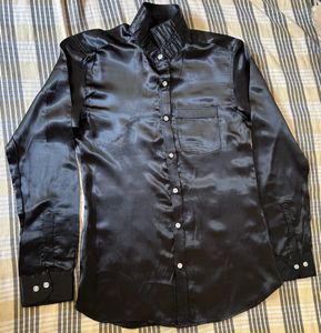 Party Wear Shirt (Solid Black - size S)