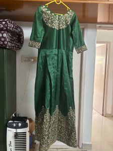 🆕 Bottle Green Ethnic Gown