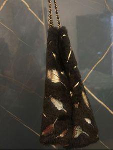 Classy Black Feather Handbag