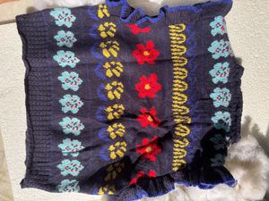 Floral Knit Ruffle vest Top