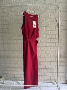 Zara Red Midi Dress