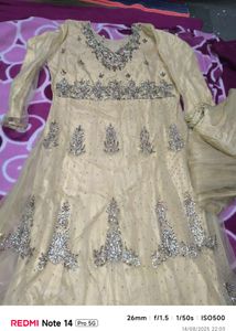 Embellished Beige Salwar Kameez