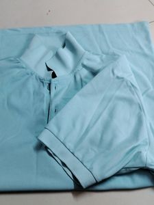 Sky Blue Collar T Shirt...