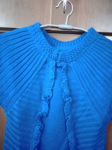 Blue Ruffle Cardigan